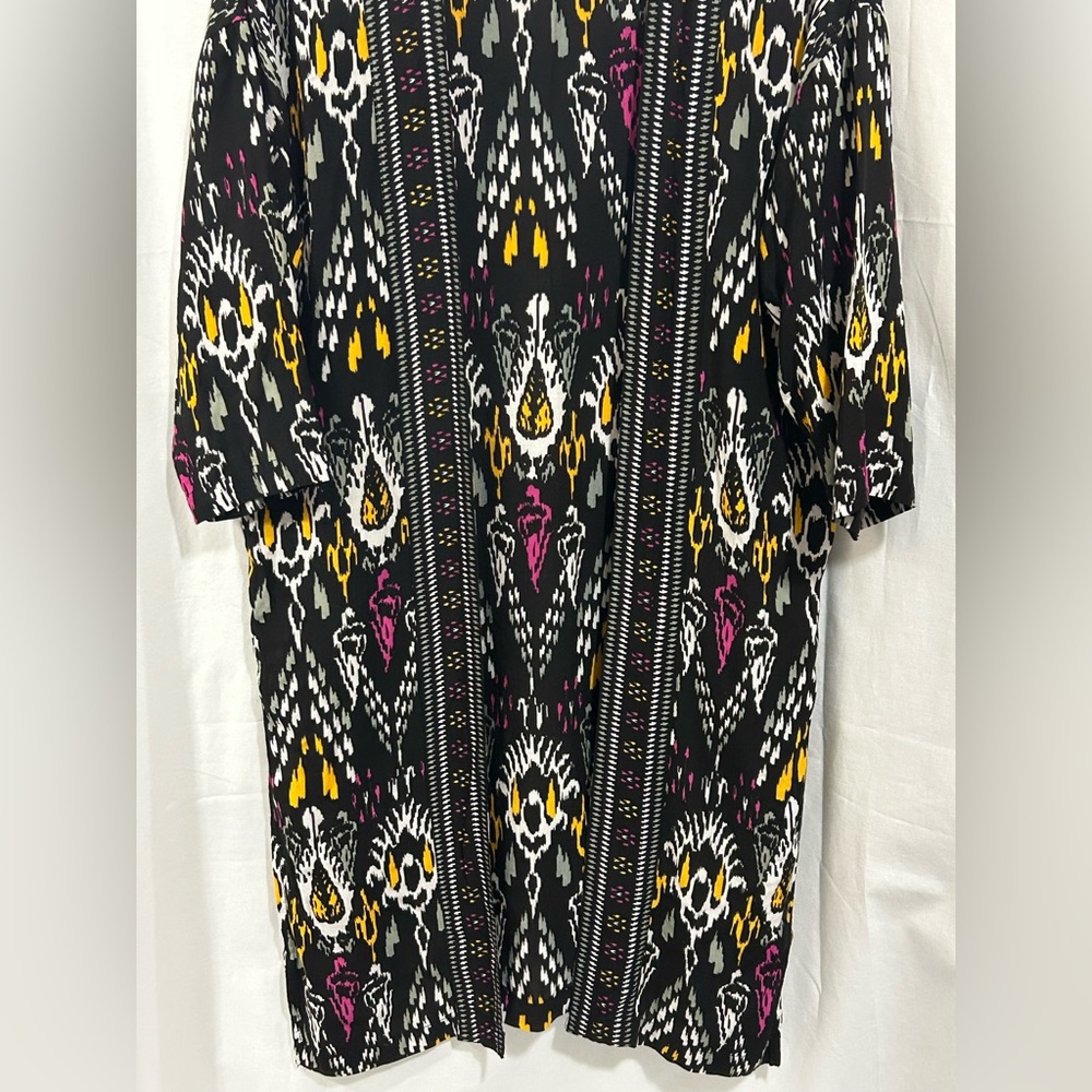 Loft - Black Multicolor Patterned Women’s Kimono - image 5